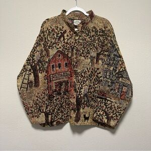 Sugar Street Weavers Sweater Jacket- Apple Orchard- Mulit-color-Women Size XL